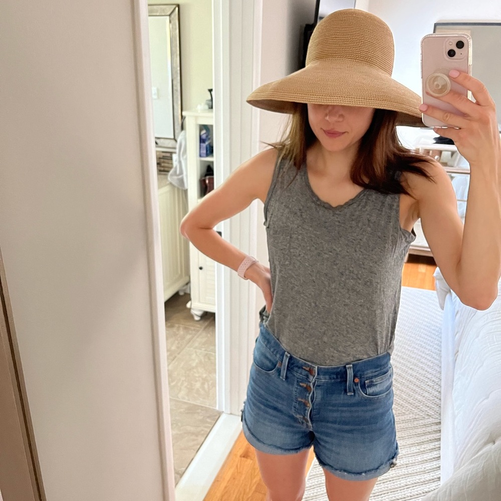 Eric Javits Tan Straw Wide Brim Sun Hat - Picture 9 of 12